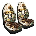 thumbnail image 7 of ZIATUBLE Aztec Ethnic Car Seat Covers Full Set of 2 Sunflower Cow Car Seat Dust Cover Stretch Vehicle Bucket Seat Cover Soft Front Seats Only Automotive Accessories for SUV Sedan Van, 7 of 7