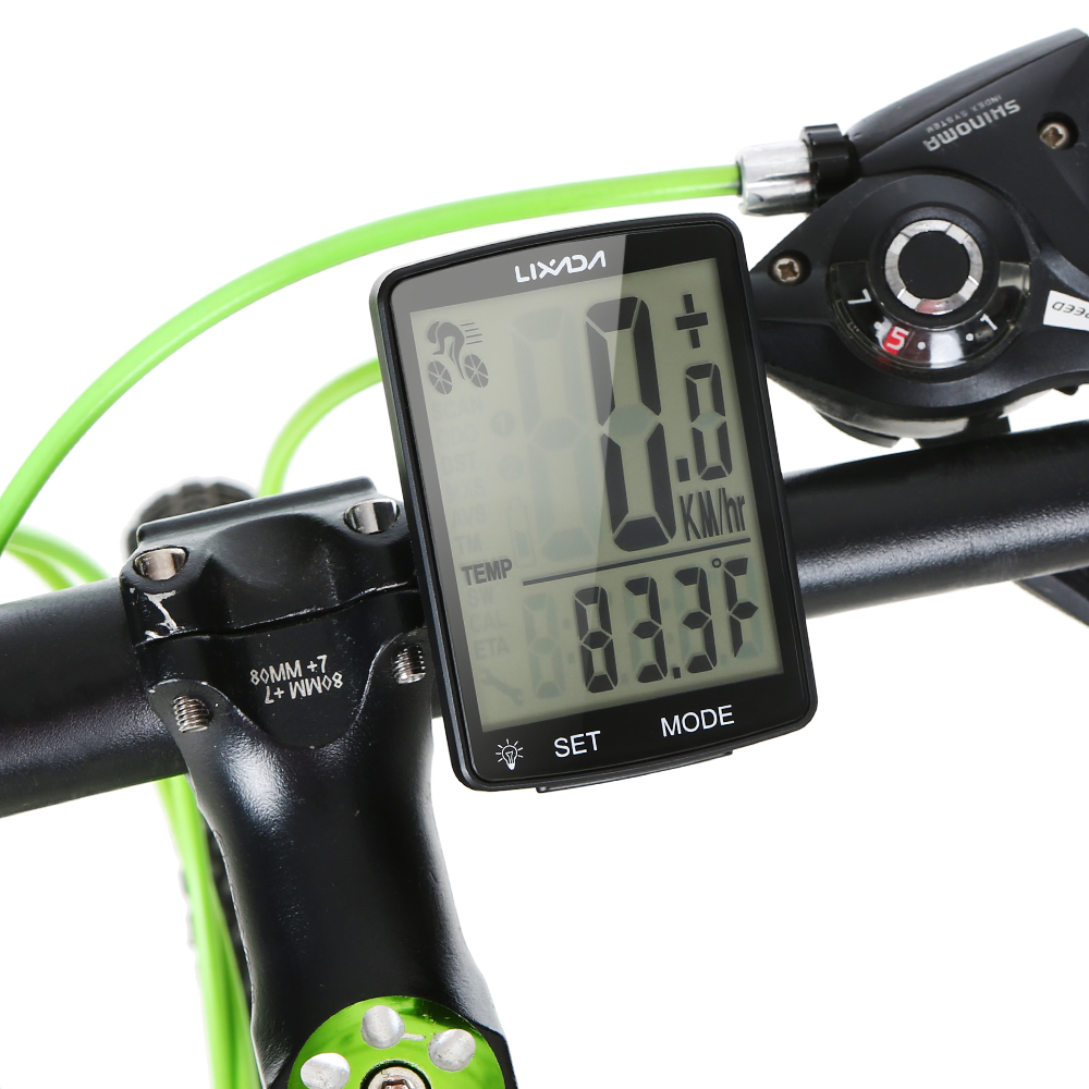 LIXADA Wireless Bike Computer Multi Functional LCD Screen Bicycle Computer Mountain Bike Speedometer IPX6 Waterproof Cycling Measurable Temperature Stopwatch Cycling Accessories - image 5 of 7