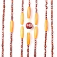 thumbnail image 5 of Wooden Beaded Door Curtain 31 Lines – 35.4" x 86.6" Bamboo Bead String Curtain for Doorway Closet Window, Handmade Boho Room Divider with Plum Blossom Pattern, Brown, Home Decor for Bedroom Kitchen, 5 of 20