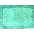 thumbnail image 1 of Ahgly Company Machine Washable Indoor Rectangle Persian Turquoise Blue Traditional Area Rugs, 2' x 4', 1 of 4