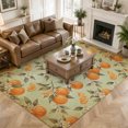 thumbnail image 6 of Washable Area Rugs 6x9 FT Oranges Fruits Rugs for Living Room Non-Slip Soft Non-Shedding Low-Profile Rectangle Farmhouse Florals Vintage Brown Large Rug Carpet for Bedroom Dining Room Home Decor, 6 of 8