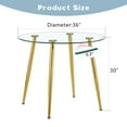 thumbnail image 6 of Noble House 36" Modern Round Dining Table, Tempered Glass Tabletop, Gold Metal Legs with Aluminum Disc, Clear, 6 of 8