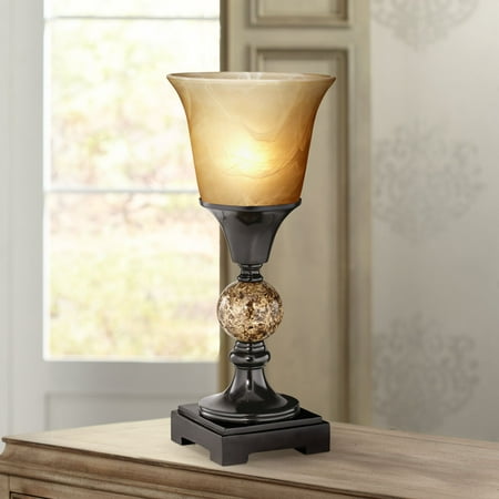 Burgundy Traditional Table Lamp - Regency Hill Traditional Uplight Accent Table Lamp 13 1/2