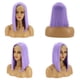 thumbnail image 5 of Pelucas con flequillo para mujer, peluca ondulada suelta, peluca frontal de encaje, peluca de cabello liso de longitud media, peluca morada de estilo corto, cabello largo, 5 of 5