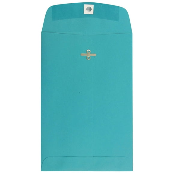 JAM Paper 6 x 9 Clasp Envelopes, Sea Blue, 10/Pack