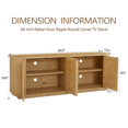 thumbnail image 4 of TrumanPick 64" Sideboard Storage Cabinet, TV Stand , Modern Buffet Cabinet with Rattan Door for Living Room, Bedroom, 64''W x 15''D x 24''H, Natural Oak, 4 of 9