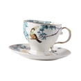 thumbnail image 2 of Tazas de café, latte, regalos con diseño floral y asas, tazas de té, y platillo para latte art, para cafés comerciales, capuchinos, té cafés. 220 ml, 2 of 8
