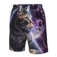 thumbnail image 4 of Fuzoiu Purple Moon Cat Print Men's Beach Shorts,Men's Swim Trunks,Quick Dry Board Shorts with Pockets,Men's Bathing Suits for Surfing, Running, and Casual Wear-Medium, 4 of 6
