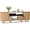 Beige, variant on Dextrus 70 Inch Mid Century Modern TV Stand with Fluted Rolling Doors and Adjustable Shelves, Fits Up to 75 Inch TV for Living Room, Walnut