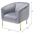 thumbnail image 6 of ACME Carlson Sloped Arm Accent Chair in Grey and Gold, 6 of 6