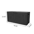 thumbnail image 3 of Decksplore 90 Gallon Outdoor Storage Box, Lockable, UV-Resistant, HDPE Waterproof Deck Box, Outdoor Storage Bench for Cushions, Garden Tools (Black), 3 of 13