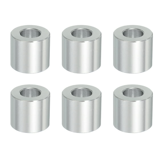 6PCS Aluminum Spacers, 3/8" x 3/4" Metal Spacers Aluminum 11/16" L Spacer Screw Standoff Round Unthreaded Standoff Bushing for 3/8inch Screw Bolts, Silver