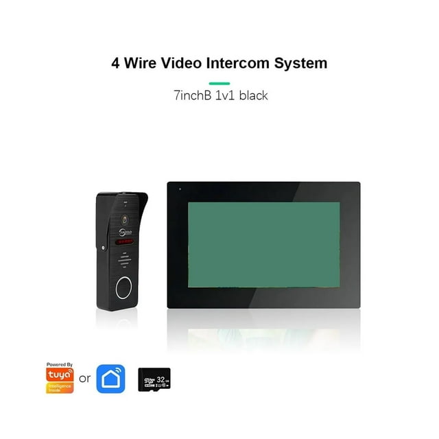 Metal Doorbell Video Intercom System For Home Tuya Smart Video Doorhpone Camera 160° 4-Wired 1080P Touch Monitor ,Smart Detection