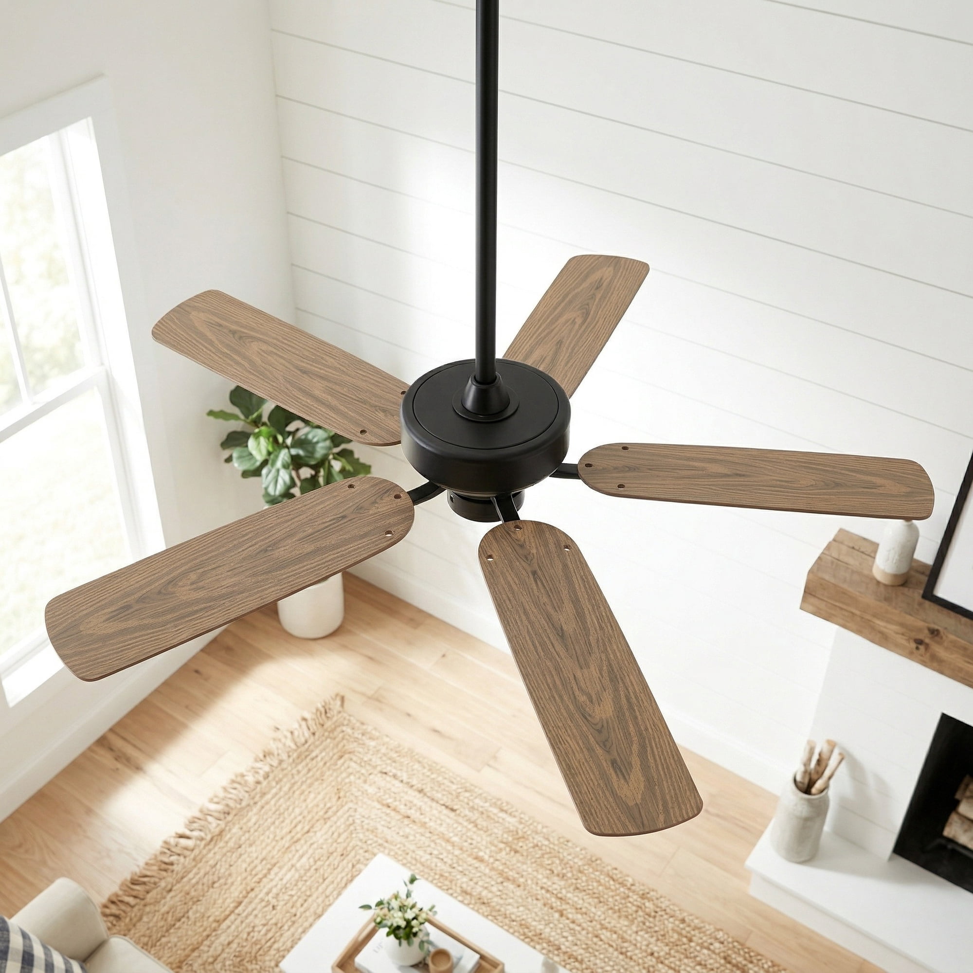 NICEXMAS Ceiling Fan Blades Plastic Khaki Lightweight Flexible Design for Quiet Bedroom Environment