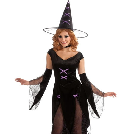 Sexy Black Gothic Madonna Of Salem Witch Adult Womens Halloween Costume-Std