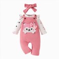 thumbnail image 6 of CAUYDY 3 6 9 12 18 24 Months Newborn Girl Cute Clothing Set Preemie Girls Long Sleeve Bodysuit Baby Fall Winter Romper Infant Outfit Sizes 3-6 Months,Pink, 6 of 7