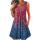 thumbnail image 2 of Vestido sin Mangas para las Mujeres Pullover con Botón de Impresión Espumante Vestido de Cuello Redondo, Vestido Lindo de Pascua de Poliéster para Fiesta, Diario Y Caso de Exposición, 2 of 7