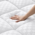 thumbnail image 3 of WISHEAD Extra Thick Mattress Topper, Queen Size Mattress Pad 400TC Cooling Pillow Top for Back Pain, Quilted Fitted Mattress Protector with 8-21" Deep Pocket, Soft & Breathable, White, 3 of 10