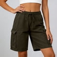 thumbnail image 4 of RUTAYY Women's Cargo Shorts Solid Color Casual Streetwear Baggy with Utility Pockets High Waist Loose Fit Denim Bottom Classic Versatile Shorts, 4 of 6