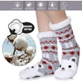 thumbnail image 5 of Boys Girls Slipper Socks Cute Animal, Fuzzy Winter Warm Fleece Lining Christmas Socks With Grippers (1Pairs), 5 of 6