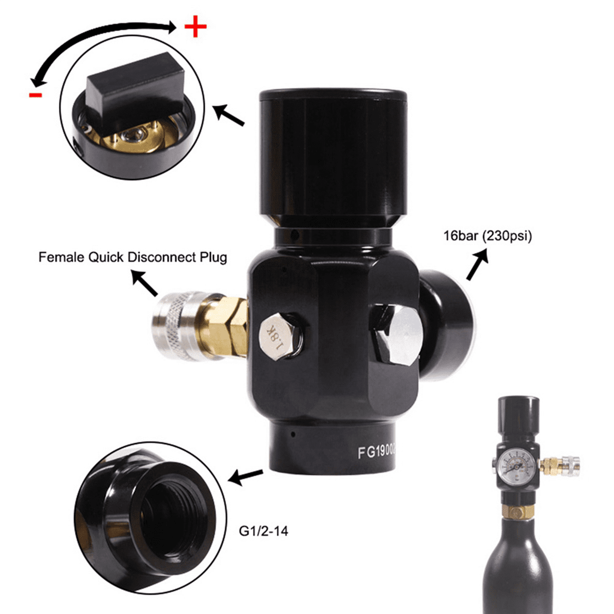 3X Regulator Mini Co2 Regulator for Pneumatic Tools Including , Staplers