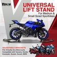 thumbnail image 5 of Motorcycle Stand Lift, Front & Rear Combo, Universal Paddock Lift Stand, Front Wheel Fork Stand Rear Wheel Swingarm Paddle Stand, Compatible With Most Yamaha Honda Kawasaki Suzuki BMW Motorcycle, 5 of 8