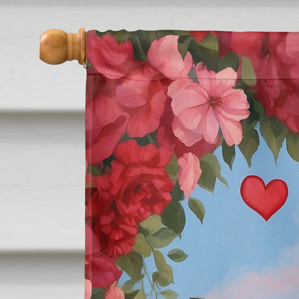 Skye Terrier Two Hearts House Flag 28 in x 40 in