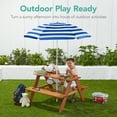 thumbnail image 3 of Best Choice Products Outdoor Wooden Kids Picnic Table with Umbrella, Activity Table, 220 lb Capacity - Blue, 3 of 8