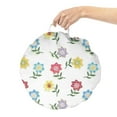 thumbnail image 2 of Floral Round Floor Cushion with Handle, Abstract Illustration of Pointy Petals Leaves Repetitive Spring Elements Pattern, Decorative Pillow for Living Room & Dorms, 18" Round, Multicolor, by Ambesonne, 2 of 4