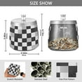 thumbnail image 2 of Yayeee Ashtray with Lid for Cigarette Smokeless Stainless Steel Home Ash Holder, Black and Gray Plaid Pattern, 2 of 7