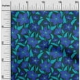 thumbnail image 2 of oneOone Cotton Silk Blue Fabric Floral Diy Clothing Quilting Fabric Print Fabric By Yard 42 Inch Wide, 2 of 4