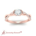 thumbnail image 3 of 1/2 Carat Round Cut Lab Created Diamond Infinity Twist Rose Gold Engagement Ring, 3 of 6