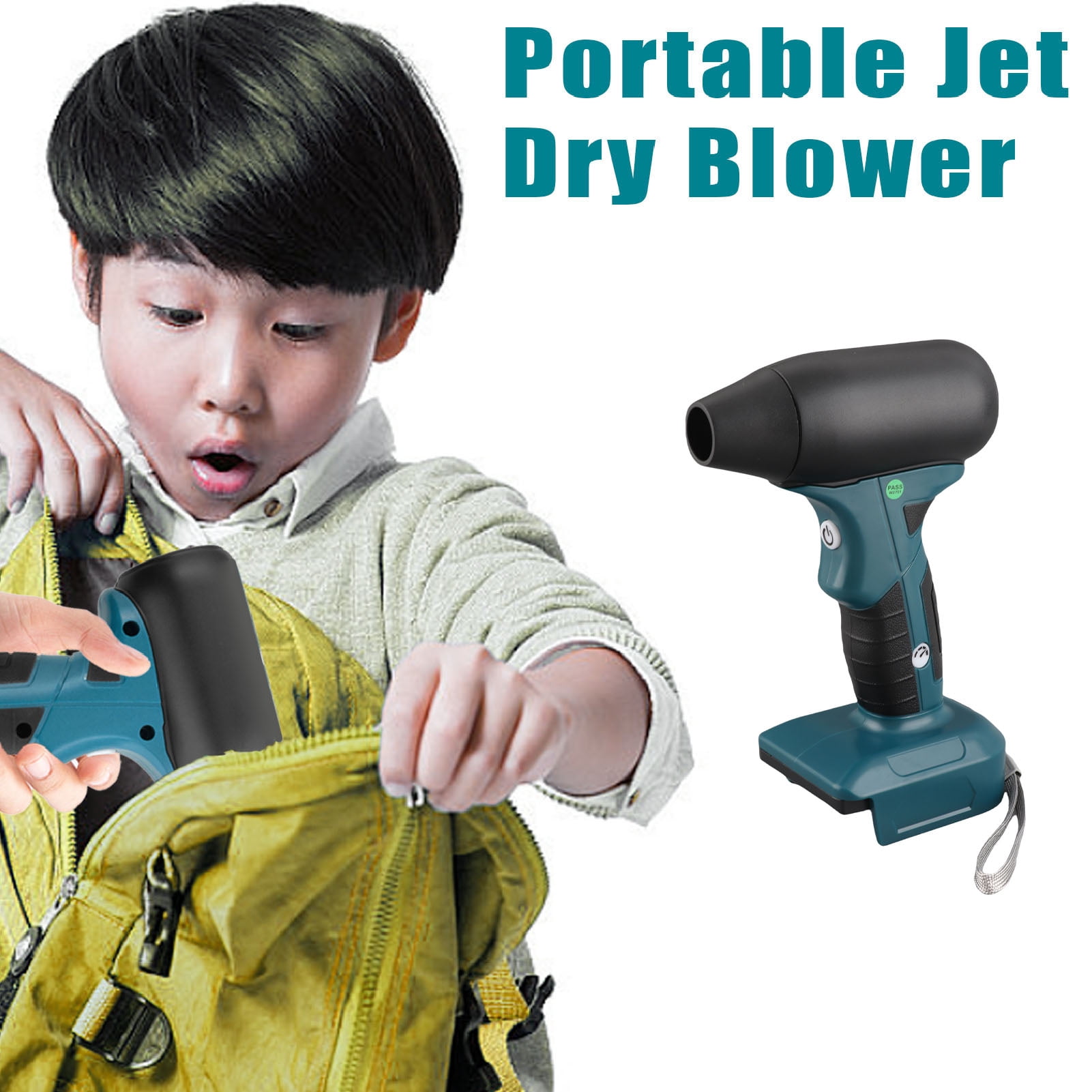 NFTIGB Mini Jet Blower 130000RPM Handheld Turbofan Car Dryer, Cordless Air Duster for 18V BL1830 BL1850 Series Li-ion Battery, Includes 2 Nozzles (8.27 inches / 21 cm)