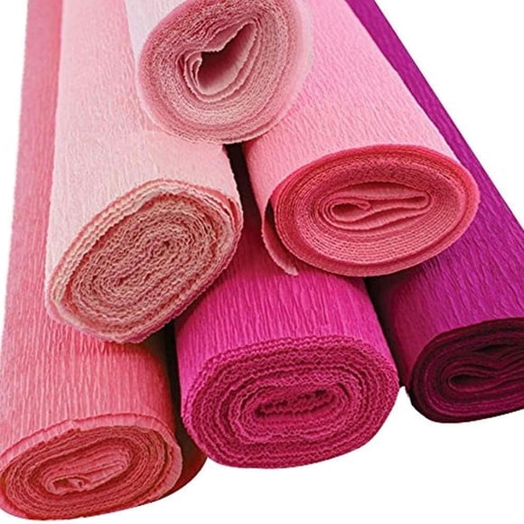 Premium Italian Crepe Paper Rolls, 8ftx20in Pink Shades for Gift Wrapping Crafts