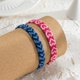 thumbnail image 3 of Pulseras de la amistad con forma de corazón, color rosa, mejores amigos, distancia a juego para mujeres, niñas, San Valentín, parejas, familia, 3 of 3