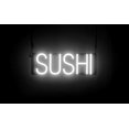 thumbnail image 1 of SpellBrite SUSHI LED Sign for Business. 18.0" x 6.3" White SUSHI Sign Has Neon Sign Look With Energy Efficient LED Light Source. Visible from 500+ Feet, 8 Animation Settings., 1 of 4