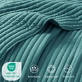 thumbnail image 6 of Exclusivo Mezcla King Size Quilt Bedding Set, Stripe Stitching Teal Quilts King Size for All Seasons, Soft Lightweight Microfiber Bedspreads Coverlets Bed Cover, 104"x96", 6 of 6