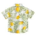 thumbnail image 3 of AJTQTH Hawaiian Shirts for Toddler Boys Kids Summer Beach Cartoon Print Short Sleeve Tshirts Button Down Blouses Tees Tops with Pockets Yellow#04 12 Months, 3 of 3