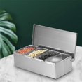 thumbnail image 2 of 4 bandejas de cajas de condimento de compartimento, caja de condimento de acero inoxidable 4 bandejas compartimento Caso de condimento de almacenamiento gran capacidad para cocina, 2 of 9