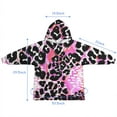 thumbnail image 7 of Pink Leopard Pattern Blanket Hoodies for Kids 6-13YR Oversize Wearable Blanket Hoodies for Boys Girls Teens, 7 of 7