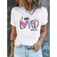 thumbnail image 1 of Women'S Easter Love T-Shirt, Casual Crew Neck Polyester Tee, Soft Comfort Fit, Geometric Pattern, Summer Knit Fabric Top, Regular Length, 1 of 3