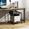 thumbnail image 6 of Under Desk Printer Stand, 20 Inches Deep Large Printer Table with Height Adjustable Storage Shelf, 2 Tier Rolling Printer Cart with Wheels for Home Office - Rustic Brown, 6 of 12