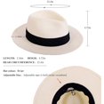thumbnail image 4 of CHO （White）Summer Sunshine Panama Beach Hat Straw Hat, 4 of 5