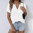 thumbnail image 6 of Wlynlyn Womens Tops Short Sleeve Shirts Casual V Neck T Shirts Solid Color Basic Tees Top Blouses XXL, 6 of 8