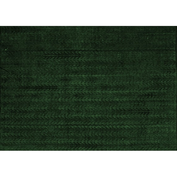 Ahgly Company Indoor Rectangle Abstract Emerald Green Modern Area Rugs, 2' x 3'