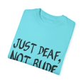 thumbnail image 3 of Humorous Deafen Deafened Hand Signs Acknowledgement Lover Novelty Person With Disability Hard Of Hearing Unisex Garment-Dyed T-shirt, 3 of 4