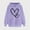 Purple, variant on Aobny Trendy Womens Sweatshirts Cute Pink Heart Hooded Long Sleeve Hoodies Womans Blouses Fall