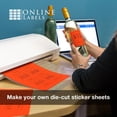 thumbnail image 3 of Fluorescent Sticker Paper, 8.5 x 11 Full Sheet Label, 100 Sheet Pack, Inkjet or Laser Printer, Online Labels (Color: Red), 3 of 9