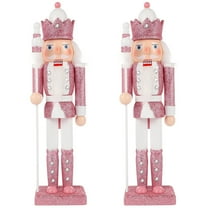 2pcs Nutcracker Figures 13 In Christmas Nutcracker Decorations Pink Nutcracker Soldier Decor