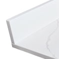 thumbnail image 6 of Montary 49-inch Quartz Bathroom Vanity Top with Undermounted Ceramic Sink & 4 Inch High Backsplash, 3/4" Thick Quartz Stone Vanity Sink Tops with 3 Pre-Drilled Holes, Calacatta White, 6 of 7